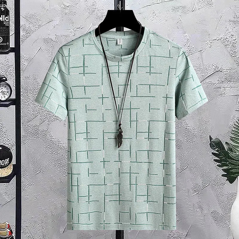 Camisa Masculina Veiga Casual Simples de Algodão