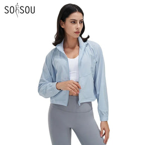 Casaco Feminino Soisou Esportiva Respirável Moda Casual Fitness