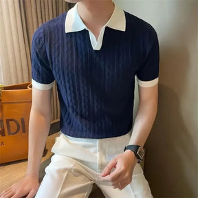 Camisa Masculina Polo Retrô Coreana