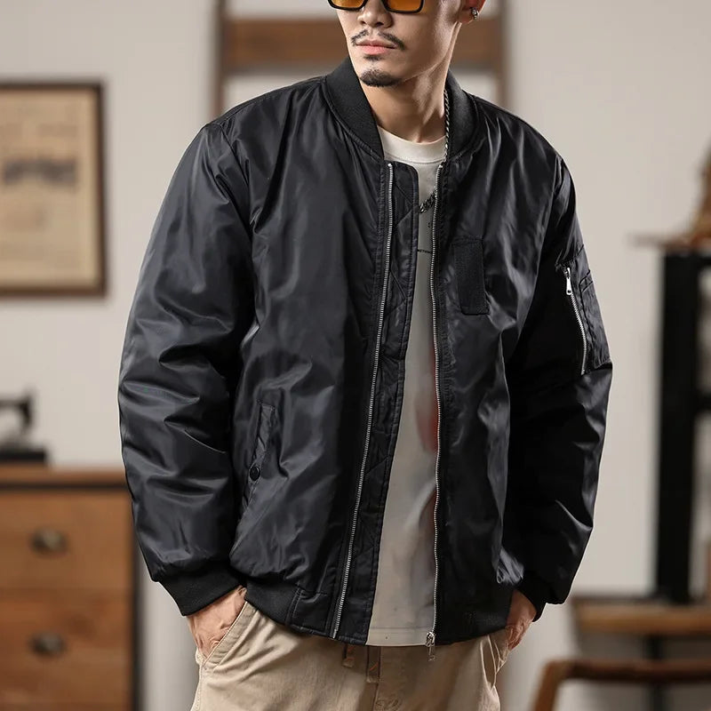 Jaqueta Masculina bomber Casual Lona Forro de Algodão Norte Americano