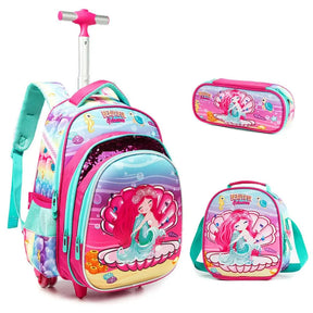 Kit Escolar com Mochila Escolar Infantil de Rodinhas Dupla, Lancheira e Estojo | CDM022F