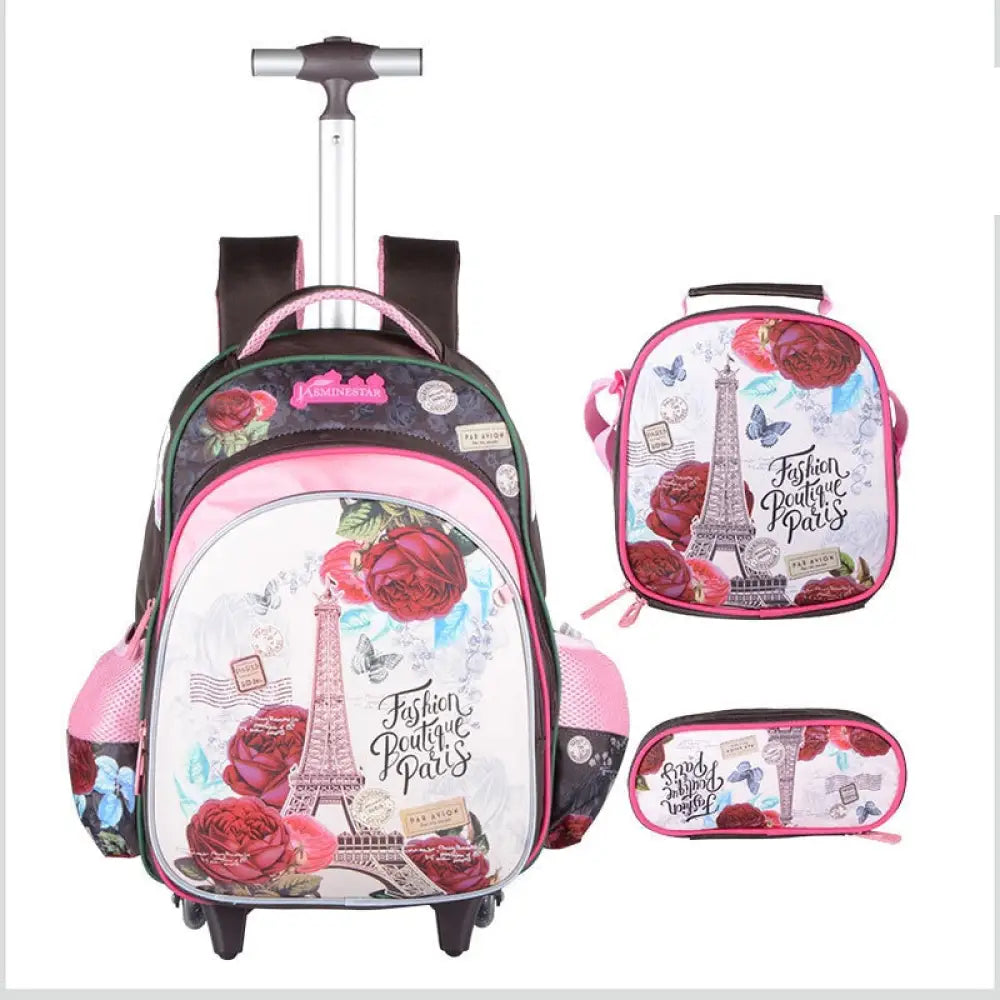 Kit Escolar com Mochila Escolar Infantil de Rodinhas Dupla, Lancheira e Estojo | CDM022F