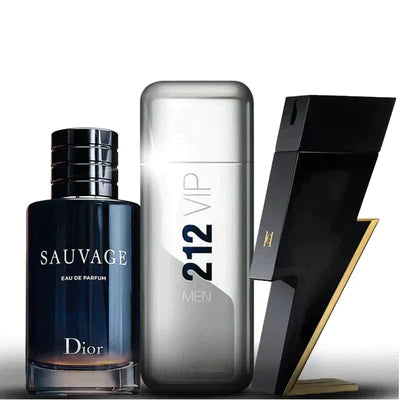 Combo 3 Perfumes Masculinos - Sauvage Dior + 212 Vip Men + Bad Boy Carolina Herrera [100ml] - CDM