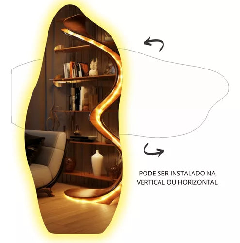 Espelho Orgânico Led Corpo Inteiro - Coisa de Outro Mundo