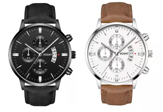 Combo 2x Relógios Masculinos De Luxo Vosht Original Cronógrafo Quartzo - Coisa de Outro Mundo